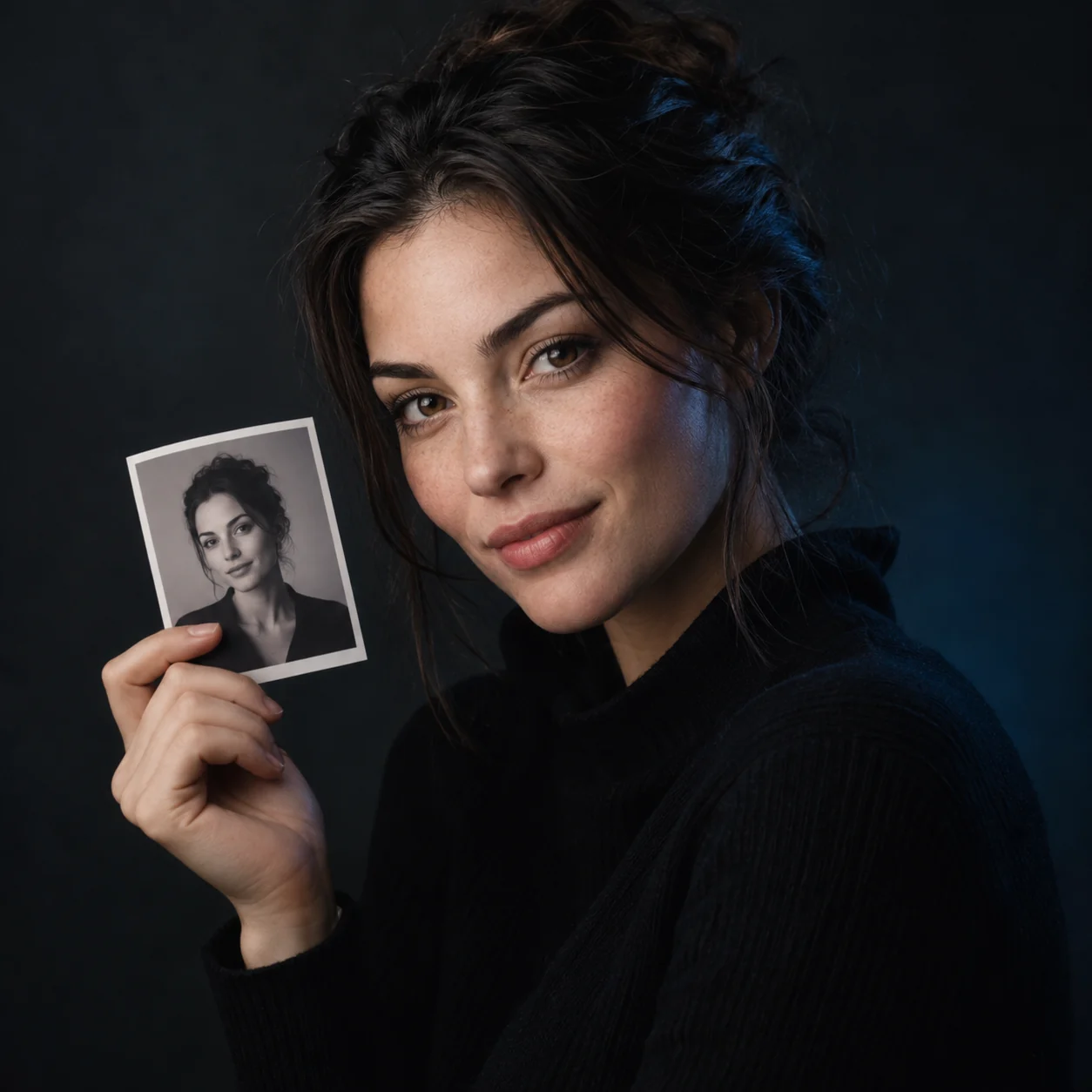 Fictional profile portrait developed as an avatar concept